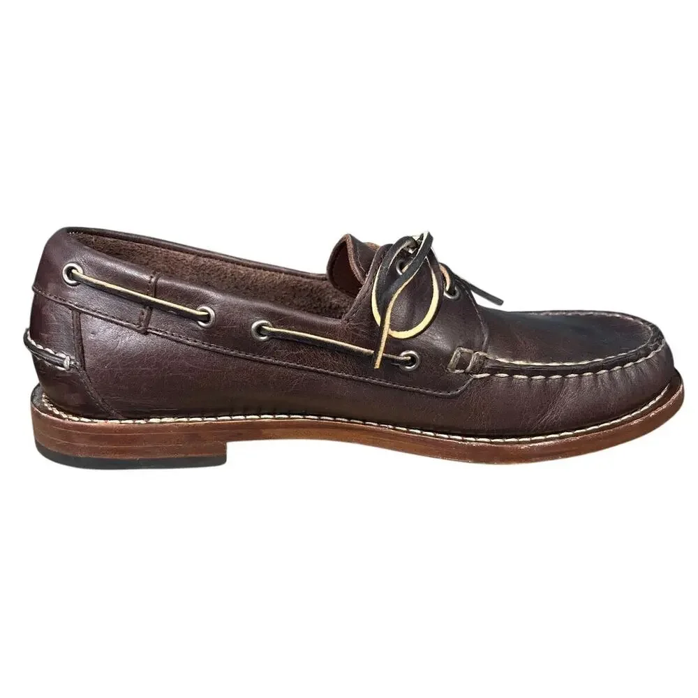 Thursday Men’s Brown Leather Handsewn Moccasin Loafers 8.5